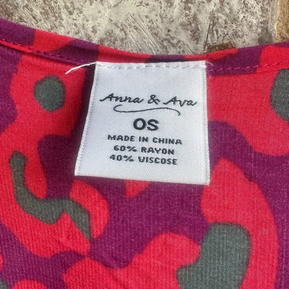 Anna & Ava Animal Print 3/4 Sleeve Open Front Cardigan Cover Up No Belt Size 0S
